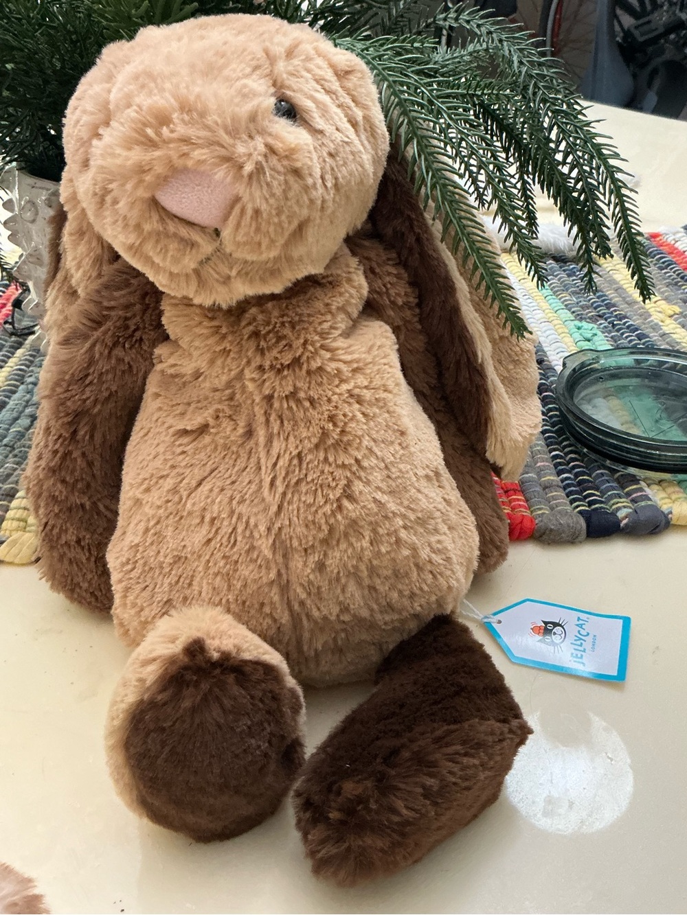 “Jellycat Bashful Patchwork Brown Bunny BAS3PWB